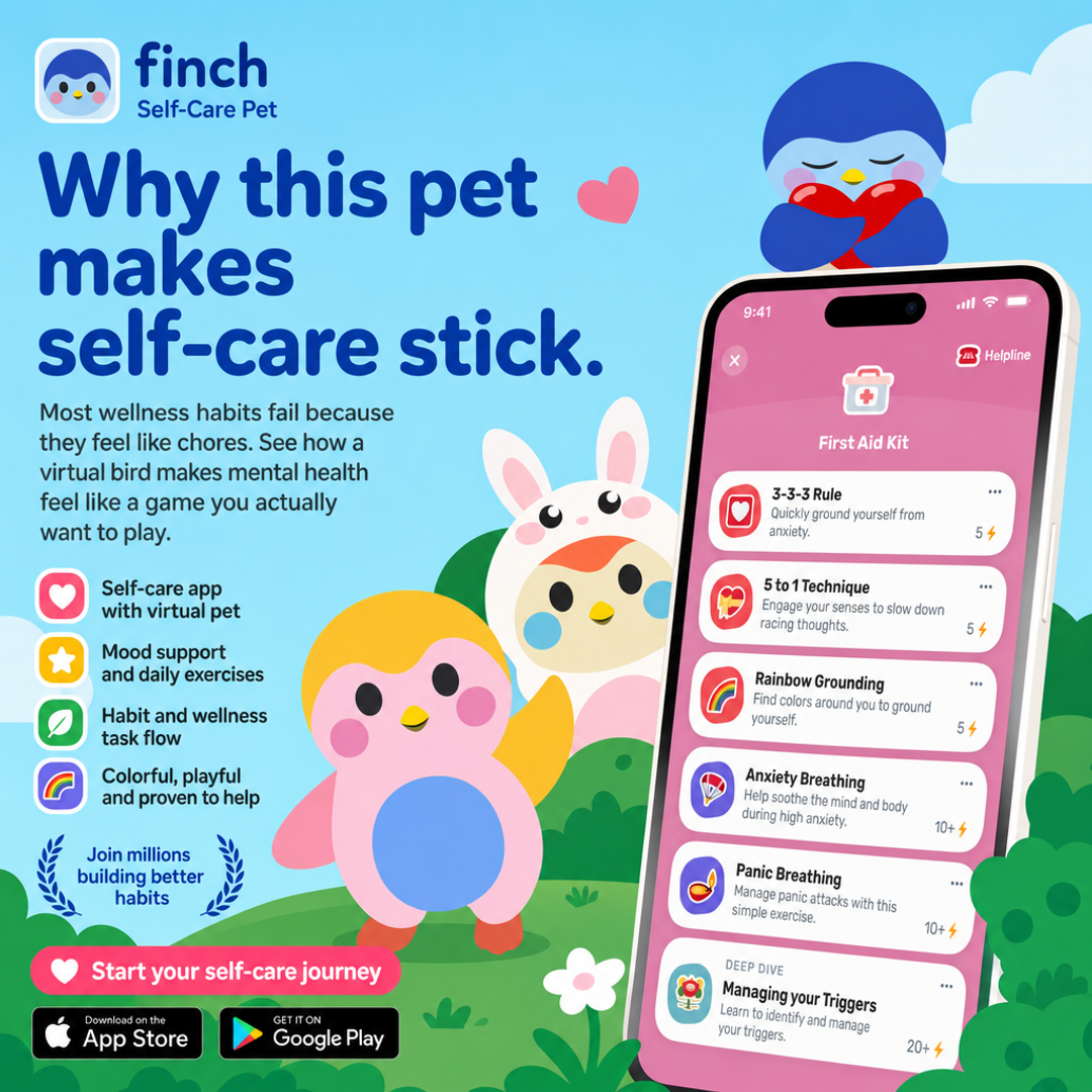 Finch Self-Care Pet App The Growing Pet Secret (1:1)